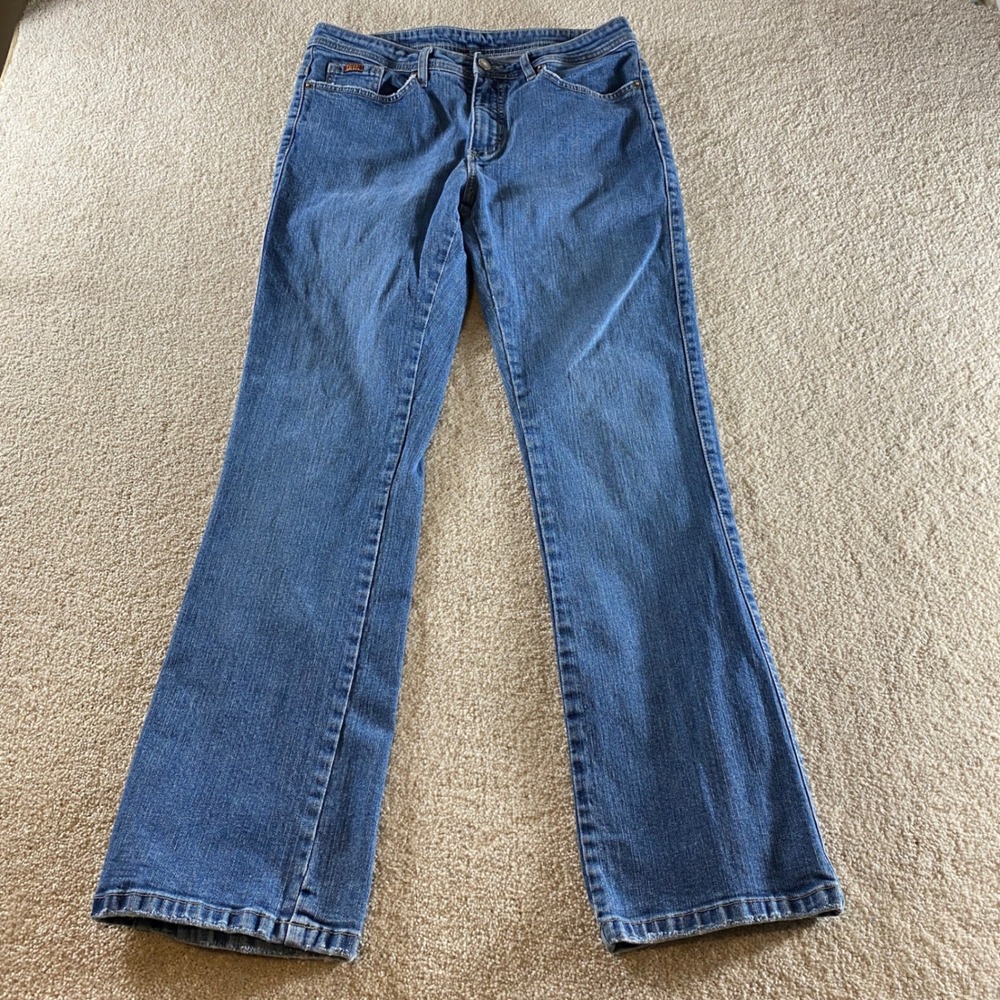 Lee Bootcut Jeans Womens 10 Medium Wash Blue Excellent Stretch Mid Rise Denim